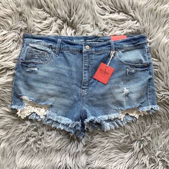 Pants - Lace Denim Shorts